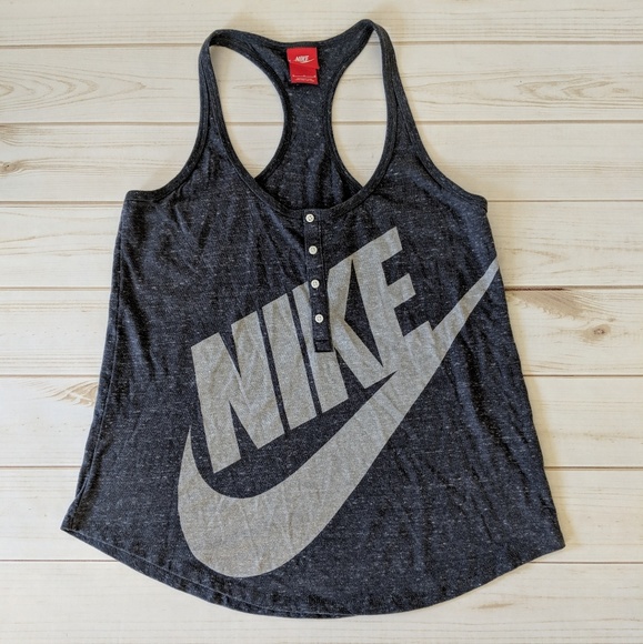 Nike Tops - ✨2 for 10✨ Nike Heather Button Logo Racerback Tank